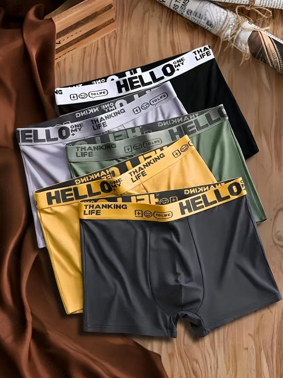 Multi Pack Underwear - Męskie bokserki z jedwabiu mlecznego, zestaw